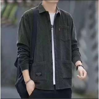 เสื้อแขนยาวสำหรับผู้ชายเสื้อลำลองผู้ชายผลิตจากผ้าโพลิเมอร์แบบหลวม ๆ เนื้อผ้านุ่มสบาย และทันสมัยในฤดูใบไม้ร่วงสามารถจับคู