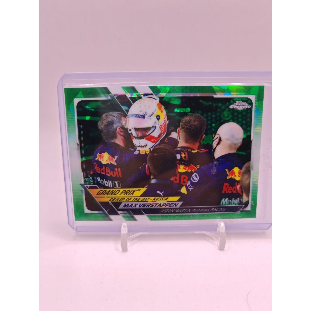 การ์ด f1 topps chrome 2021 max verstappen sapphire green /75 limited