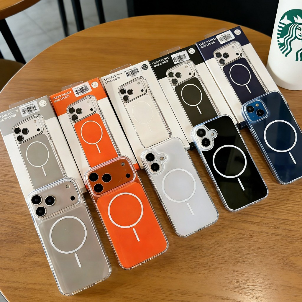 เคสชาร์จได้ วงเเหวน เคสอะคริลิค หลังพื้นเงา for iPhone 17 16 15 14 13 11 17promax 16plus 15plus 14plus 16promax 15promax - รูปที่ 2