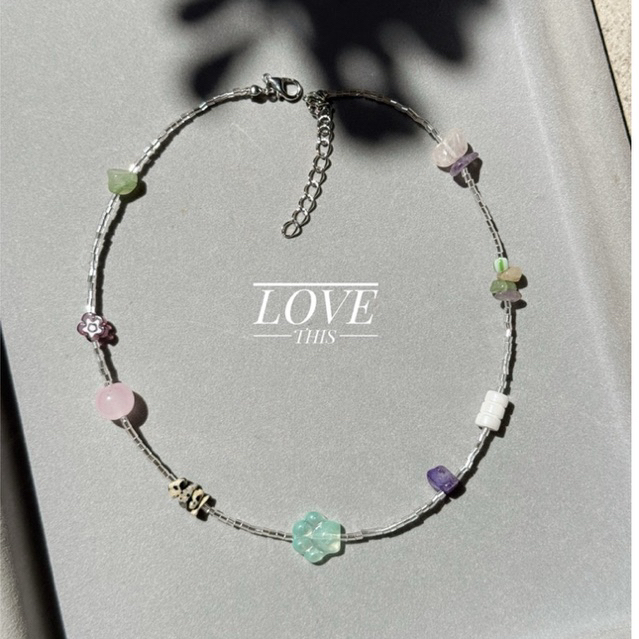 LT-สร้อยคอ handmade ลูกปัดหลายแบบและแต่งด้วยหิน น่ารัก (พร้อมส่ง) จำนวนจำกัด