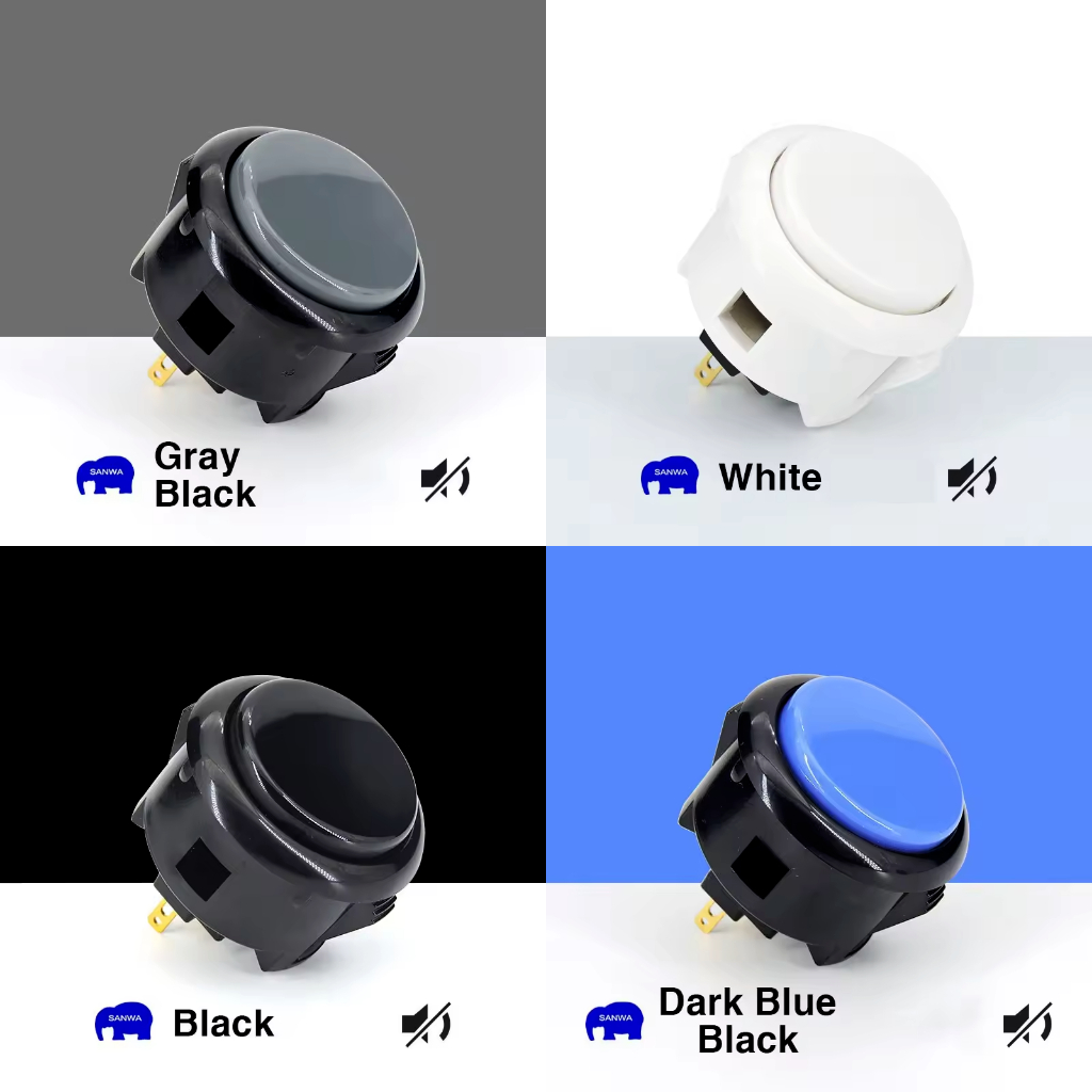 Arcade Push Button: Sanwa OBSF & OBSFE | ปุ่มจอยโยก Sanwa รุ่นมาตรฐานและรุ่นเสียงเบาสำหรับ Arcade Stick และ Leverless