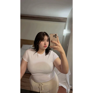 เสื้อคอกลมทรงเบบี้ทรีผ้าเด้งอก36-48นิ้ว