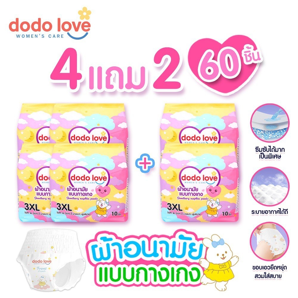 [4แถม2] DODOLOVE ผ้าอนามัยแบบกางเกง ผ้าอนามัยคุณแม่หลังคลอด ผ้าอนามัย ผ้าอนามัยหลังคลอด – โปรปัง