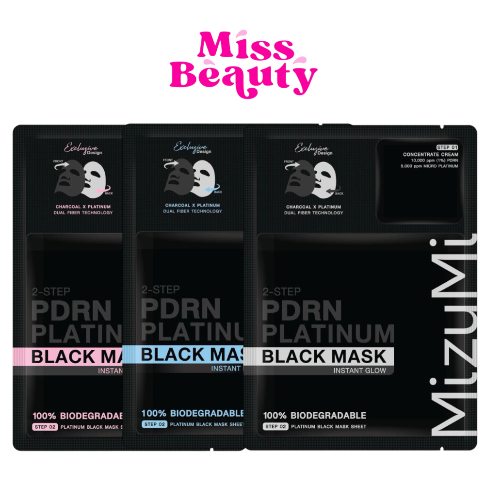 (ซอง) MizuMi PDRN Platinum Black Mask มิซึมิ PDRN แพลทตินัม แบล็ก มาส์ก อินสแตนท์ (30มล.+1กรัม)