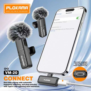 2in1 ไมโครโฟนไร้สาย เสียบปลั๊กรีบใช้ ใช้ได้กับIos/Type-C Wireless Lavalier Microphone ตัดเสียงรบกวนไมค์คู่