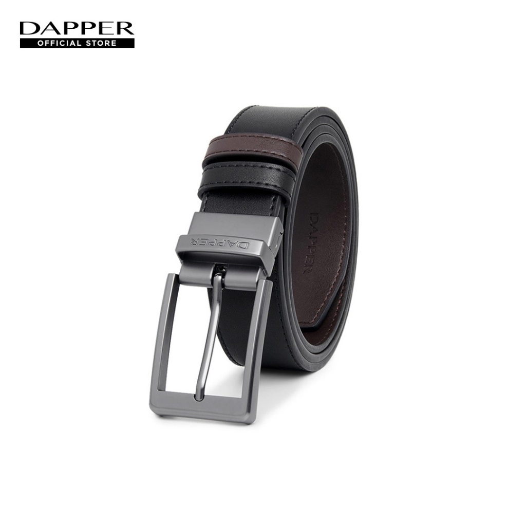 DAPPER เข็มขัดหนัง Black & Brown Reversible Belt ใส่ได้ 2 ด้าน (BBC/BK/2959PN1)