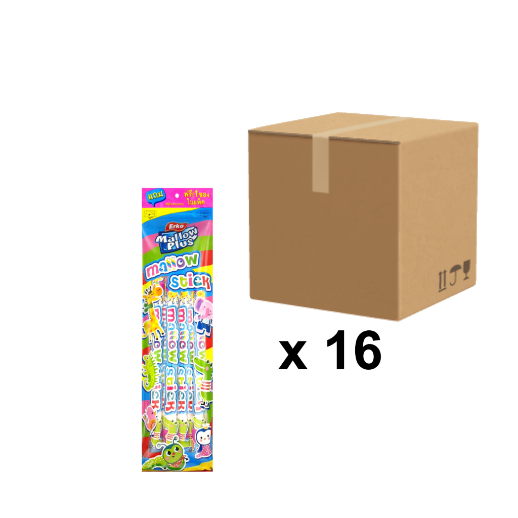 (ยกลัง)  เออโก้ มาร์ชแมลโลว์ สติ๊ก 20กรัม x 13แท่ง I Erko Marshmallow Stick  20g x 13 Units