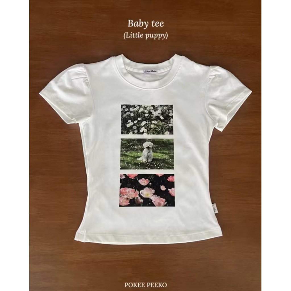 (used)@pokee_peeko เสื้อbabyteeลายดอกไม้