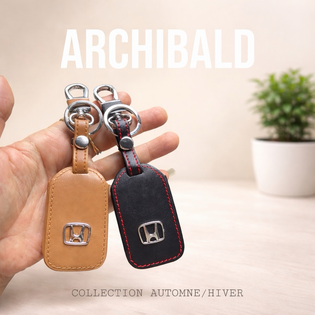 ซองหนังแท้ ใส่กุญแจรีโมทรถยนต์ รุ่นหนังนิ่มโลโก้ H-เงิน All-new Honda CR-V G5,City 2017-22 Smart Key 3 ปุ่ม - รูปที่ 3