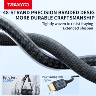 TRANYOO CC-7 สายชาร์จเร็ว Type-C กำลังไฟ 240W ความยาว 1.2 เมตร มาพร้อมชิป E-MARKER ในตัว รองรับการชาร์จเร็วสำหรับโทรศัพท