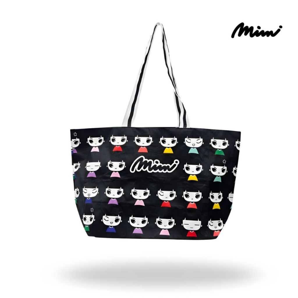 Mimi กระเป๋า Mimi Face ทรงสี่เหลี่ยม ดำ A9XMBL
