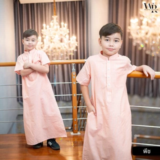 โต๊ปเด็กแขนสั้น เนื้อผ้าดีใส่สบาย ใส่ออกงานสำคัญต่างๆดูดีและลงตัว BA60วาริสมุสลิม