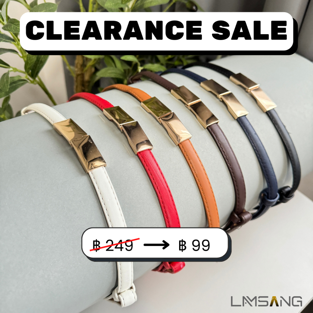 (🇹🇭 พร้อมส่ง) LAMSANG B19 Embracing Belt เข็มขัดสตรี เข็มขัดผู้หญิง หนัง PU  ขนาด 1.4 x 98 cm