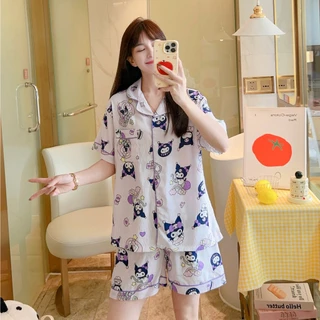 ชุดนอน ผู้หญิง ชุดนอนผ้าไหมญี่ปุ่น คาร์ดิแกน ผ้านิ่มใส่สบาย เเขนสั้น+ขาสั้น YE พร้อมจัดส่งค่ะ