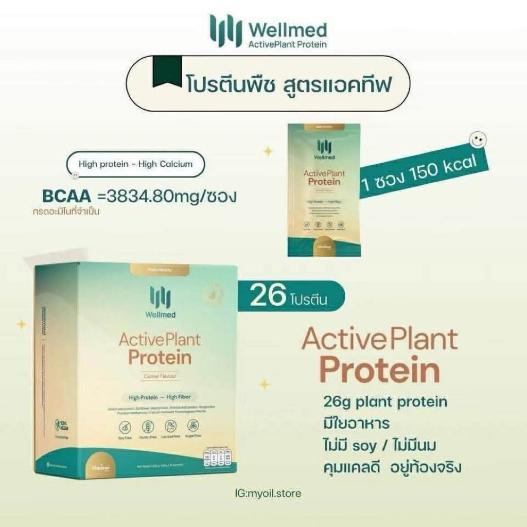 [ส่งไว❤️แท้เช็ครหัสได้] Wellmed Active Plant Based Protein โปรตีนพืช 1 กล่องมี 10 ซอง - รูปที่ 7