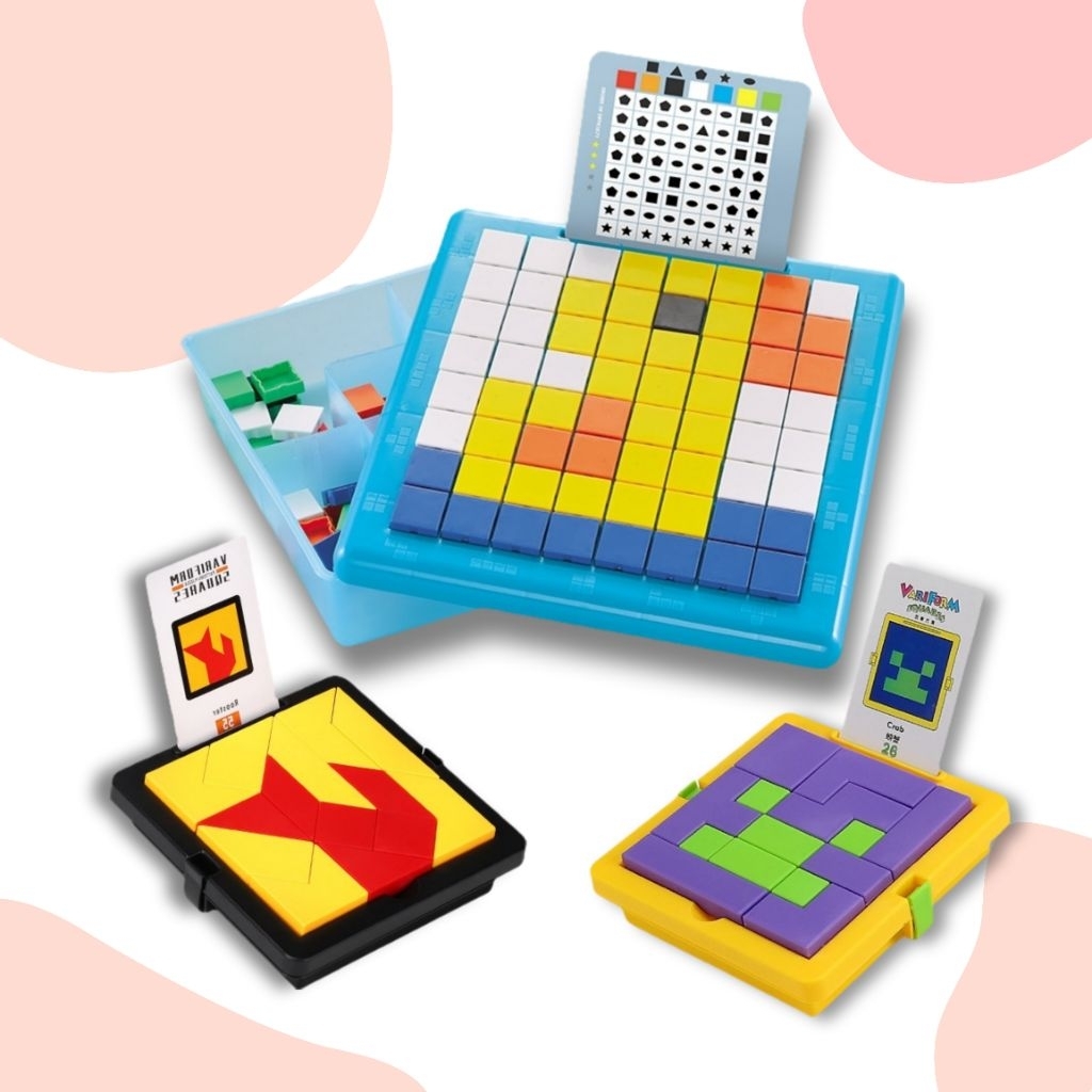เกมส์ต่อบล็อกปริศนาTangram  Logic Game  ของเล่นเสริม IQ ของเล่นเสริมพัฒนาการ ฝึกสมาธิ