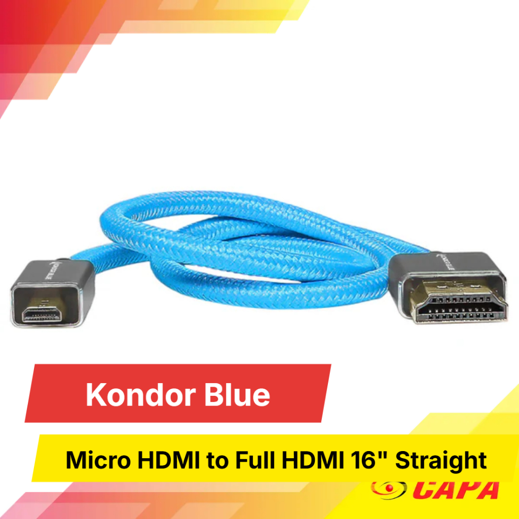 Kondor Blue Micro HDMI to Full HDMI 16" Straight Cable