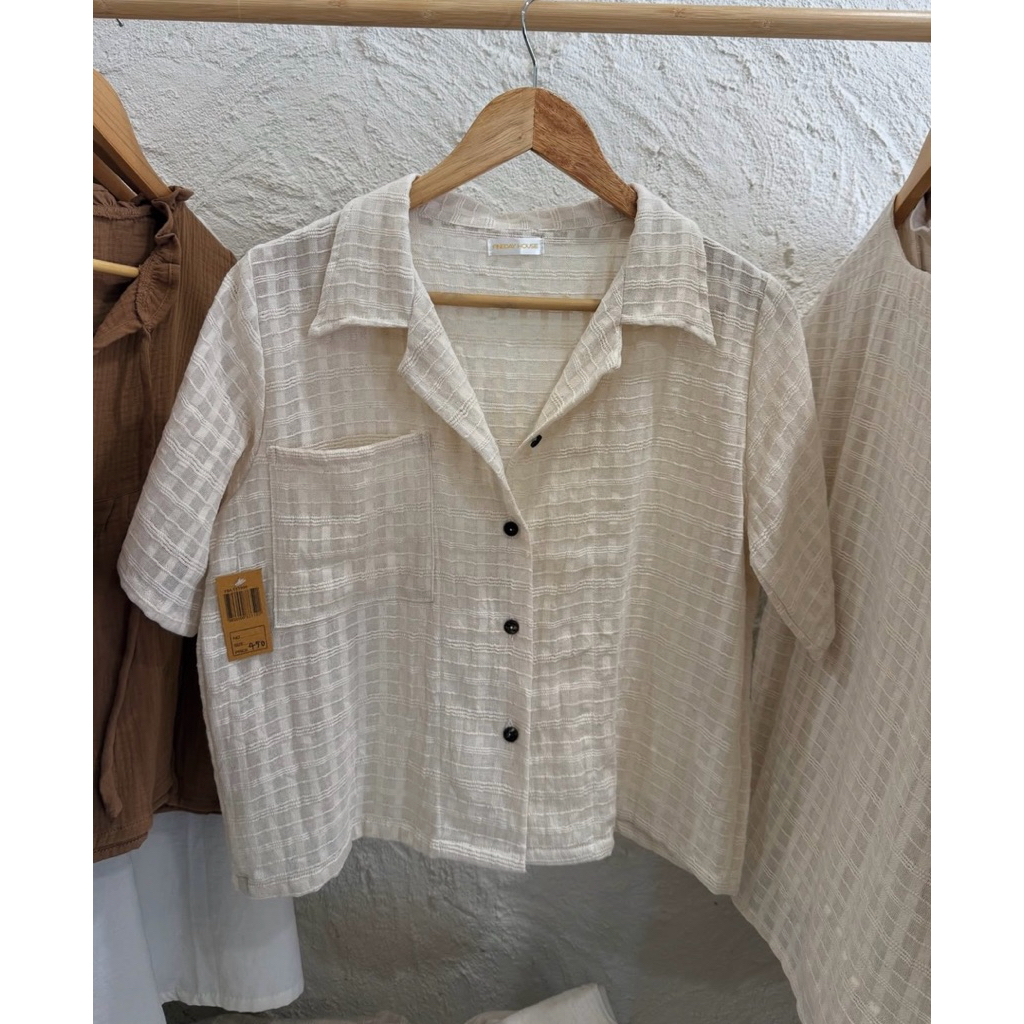 easy shirt เสื้อเชิ๊ตผ้าสาลูอัดยับ2ชั้น