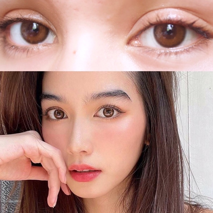 Glitzlens คอนแทคเลนส์รายเดือน วัสดุ Hydrogel Ultraslim สี Classic Brown [Dia14.0] เลนส์บางพิเศษ ใส่สบาย ยืดหยุ่นสูง รูปที่ 4