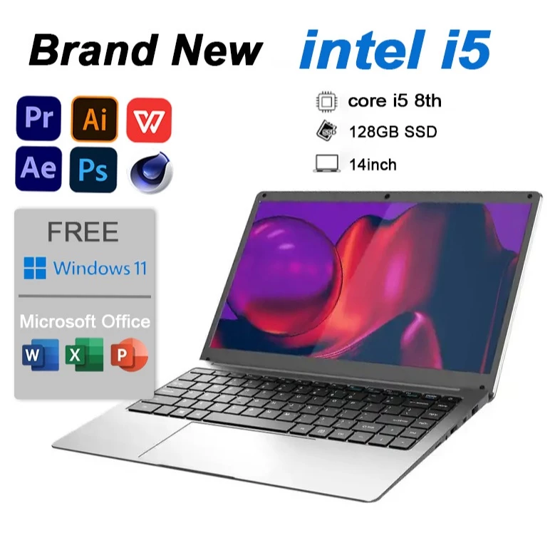 【spot】Intel Core i5 /N400/J4125 แล็ปท็อป 14 นิ้วใหม่รับประกัน 2 ปีฟรี 8+128GB หน่วยความจำฟรีติดตั้ง Win 11 และ MS Office
