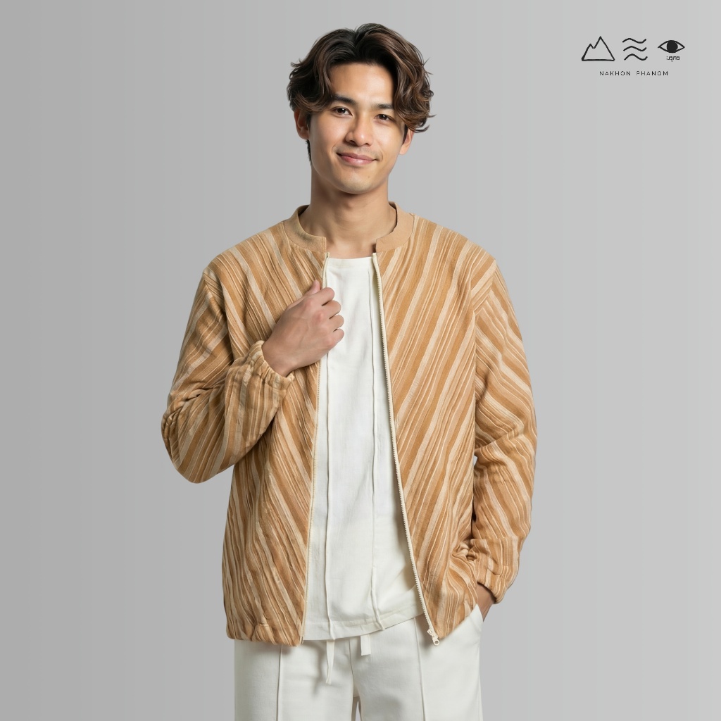 เสื้อแจ็กเก็ต ฝ้ายกะตุ่ยเข็นมือ