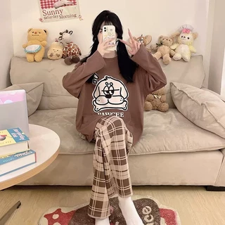 เซ็ตชุดนอน เสื้อแขนยาว-กางเกงขายาว ลายหมี สุดน่ารัก ลายการ์ตูน หลายรูปแบบหลายลาย พร้อมจัดส่ง