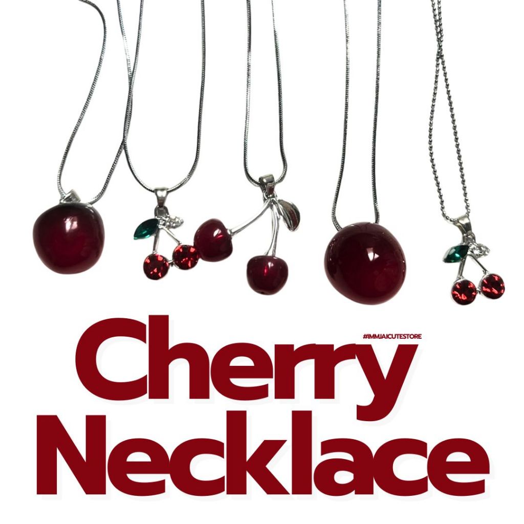 สร้อยจี้ สร้อยเชอร์รี่ cherry necklace สร้อยสแตนเลส ไม่ลอกไม่ดำ