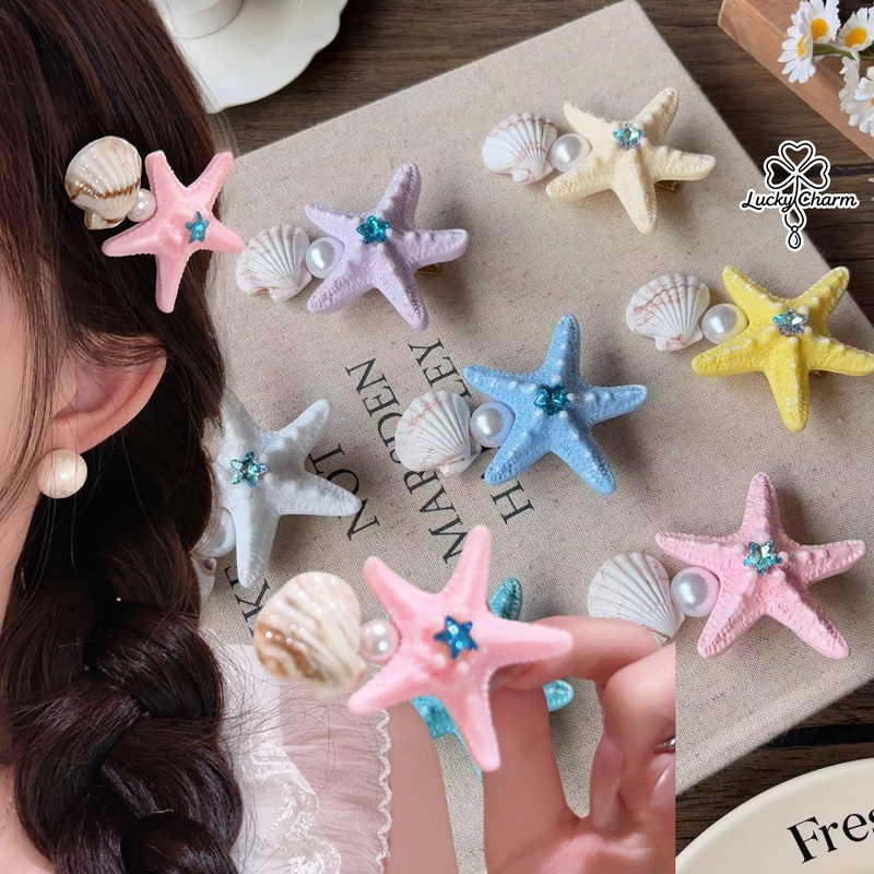 กิ๊บติดผม คลิปผม รูปปลาดาว shell น่ารัก สไตล์เกาหลี ins แฟชั่น y2k สไตล์ชายหาด ส่งเร็ว COD