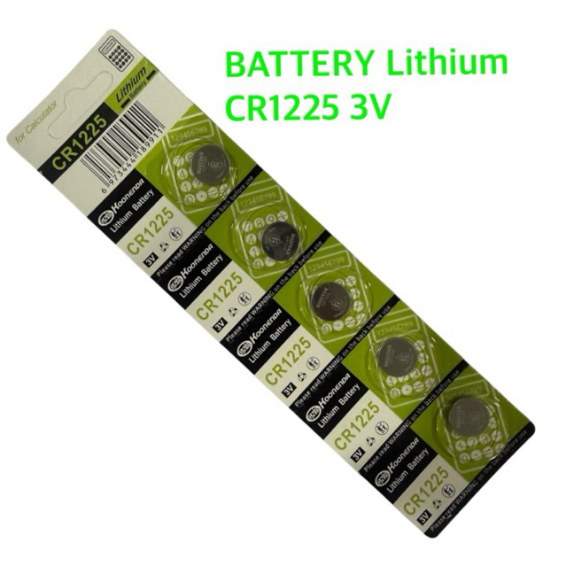 battery/ถ่านCR1225 Lithium 3V แผง5ก้อน ของใหม่ไฟแรง