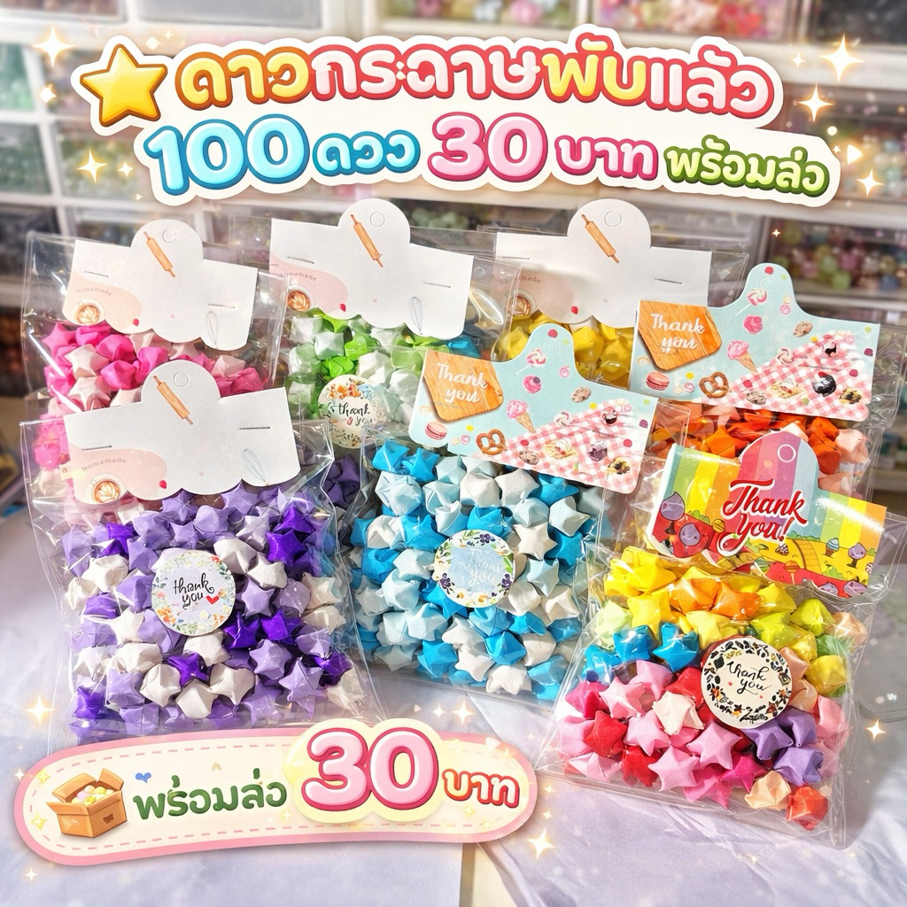 ดาวกระดาษพับแล้ว 100ดวง