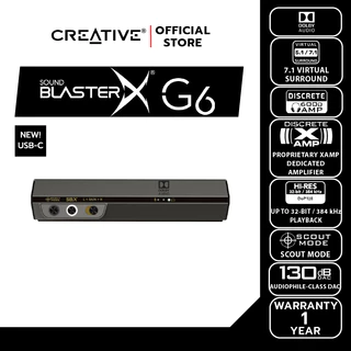 CREATIVE SOUND CARD Sound Blaster G6 USB-C External USB Sound Card - ซาวด์การ์ด USB DAC/Amp
