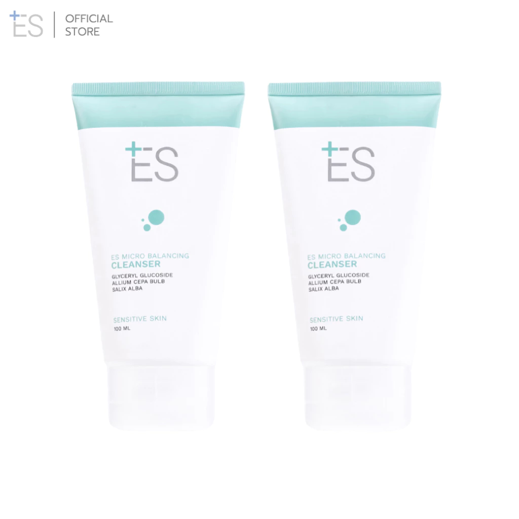 [แพ็กคู่สุดคุ้ม] ES Micro Balancing Cleanser 100ml เอส เจลล้างหน้า สูตรอ่อนโยน ผิวแข็งแรง หมอผิวแนะนำ