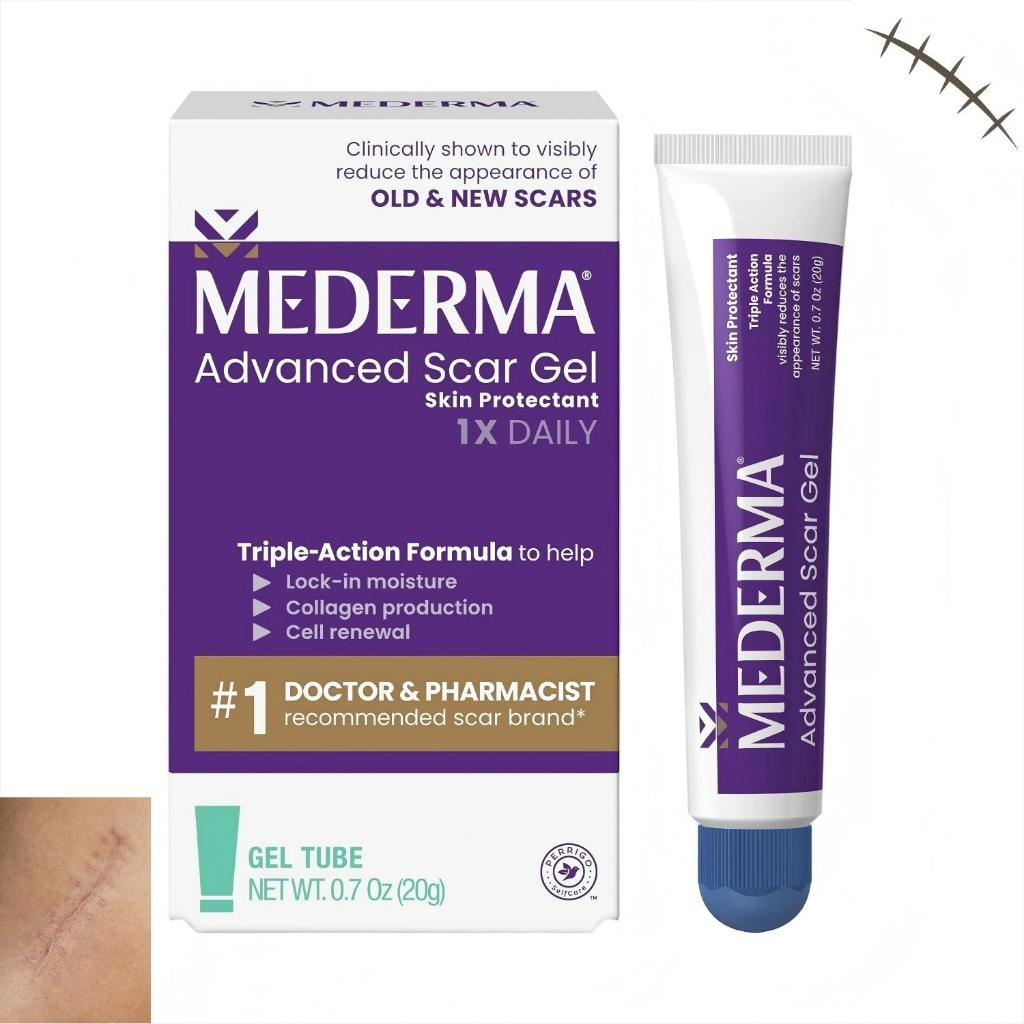 Mederma Advanced Scar Gel 20g รักษารอยแผลเป็นเก่าและใหม่ ลดเลือนรอยแผลเป็นจากสิว รอยเย็บ รอยไหม้