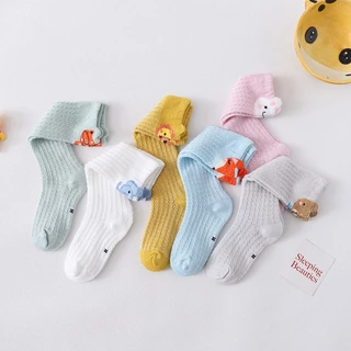 (พร้อมส่ง) ถุงเท้า ถุงเท้าเด็ก ลายการ์ตูน น่ารัก ระบายอากาศได้ดี สำหรับเด็ก ถุงเท้าเด็กกันยุง ถุงเท้ายาว 0-36 เดือน
