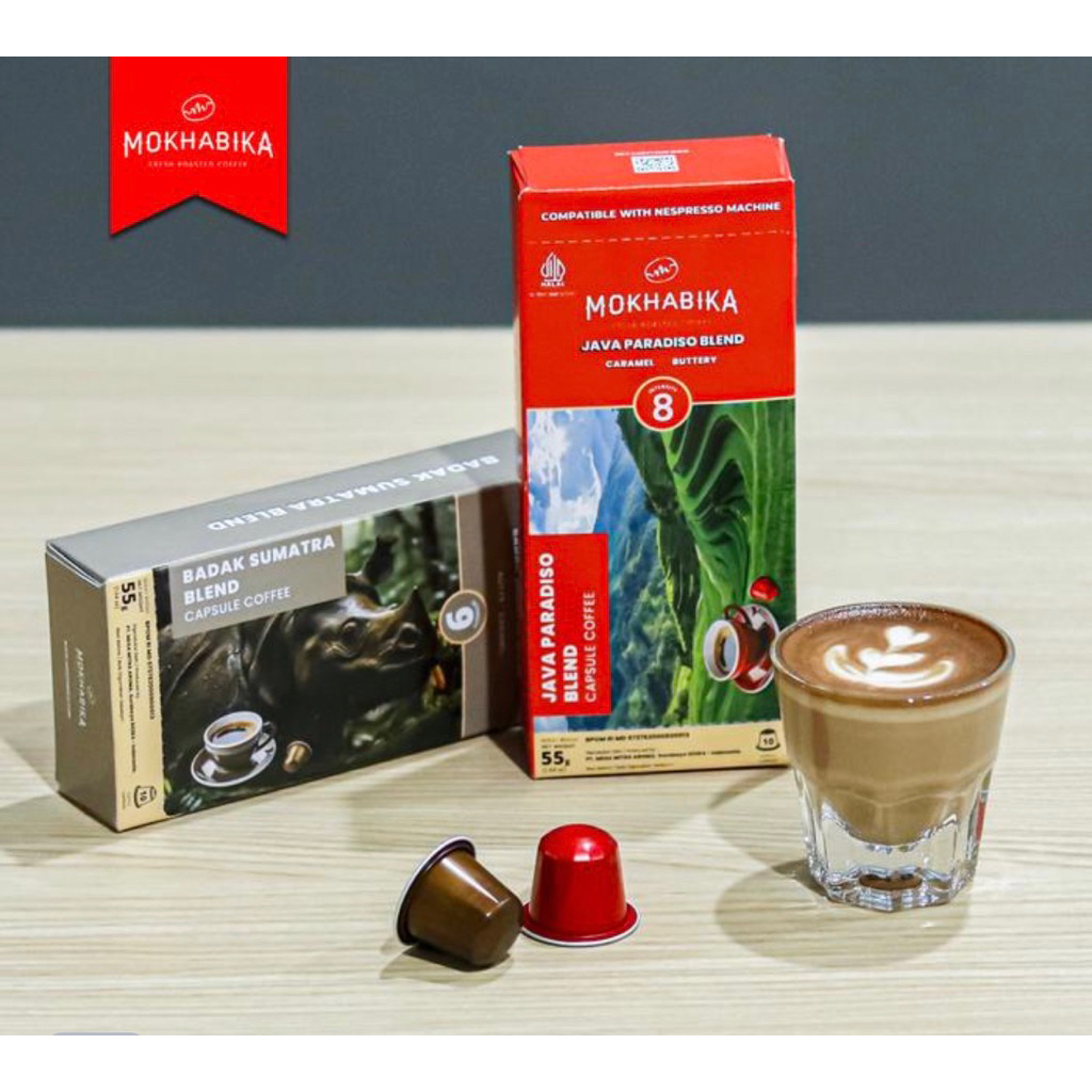 10 Capsules Mokhabika Coffee Capsule Nespresso compatible กาแฟแท้คั่วบดชนิดแคปซูล 55กรัม แคปซูลกาแฟ ใช้กับ เนสเปรสโซ ได้