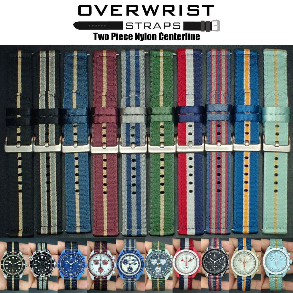 สายนาฬิกาแบบผ้า สายนาโต้ Nato Strap รุ่น Two Piece Nylon with Centerline