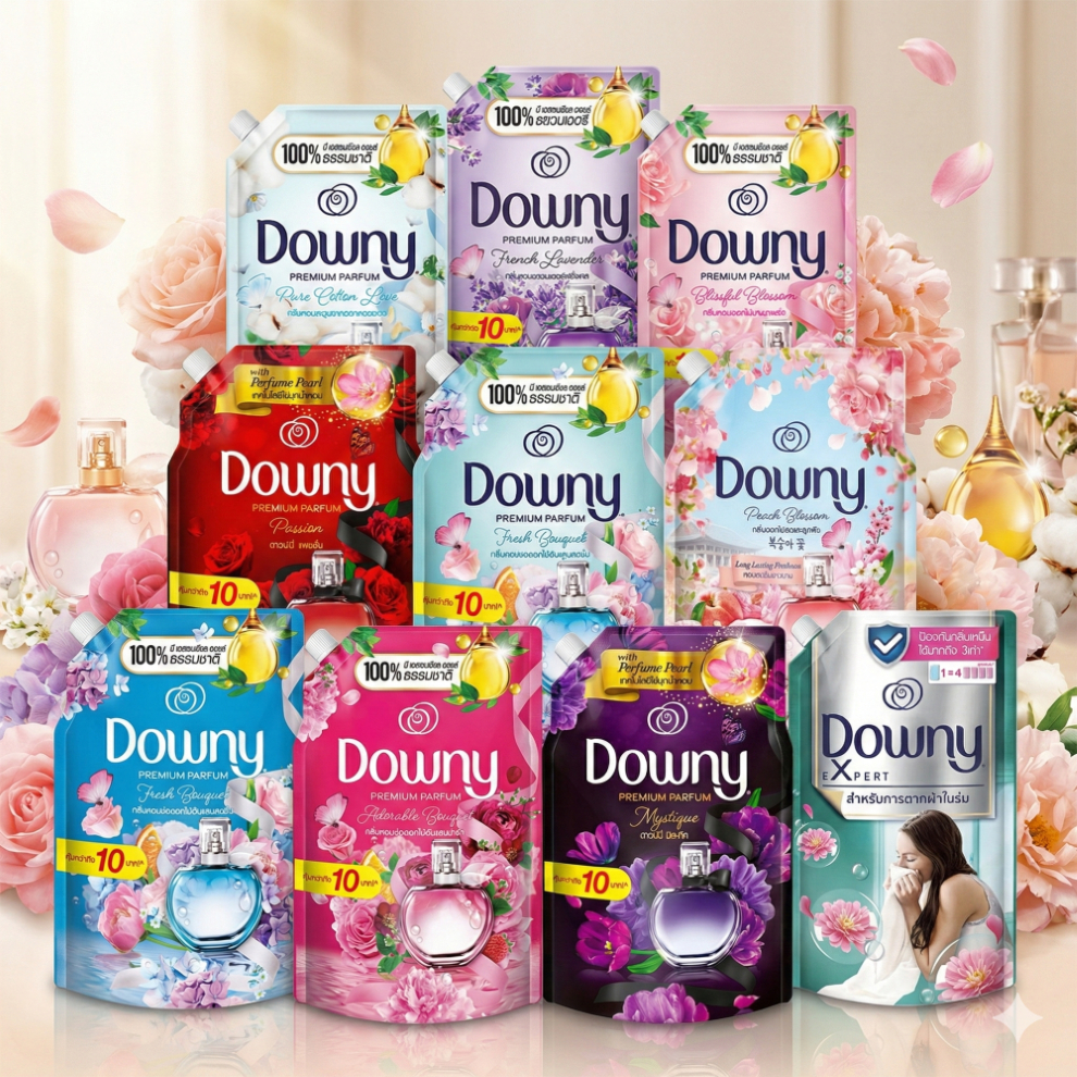 ** 1 – 1.2 ลิตร ** Downy ดาวน์นี่ น้ำยาปรับผ้านุ่ม สูตรเข้มข้น x 1 ถุง