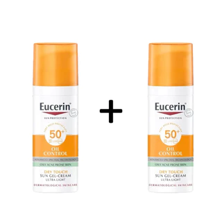 1แถม1Eucerin Sun Dry Touch oil control Face SPF50+ครีมกันแดด ครีมกันแดดบํารุงผิวหน้า ควบคุมความมัน50มล.