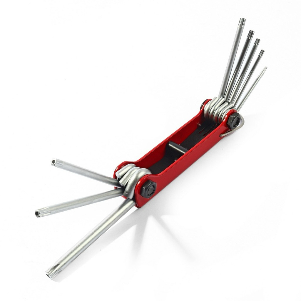 FORCE 5083TF ชุดประแจหัวจีบแกนกลวง ประแจดาว TORX ชนิดพับได้ ขนาด T-9H,T-10H,T-15H,T-20H,T-25H,T-27H,