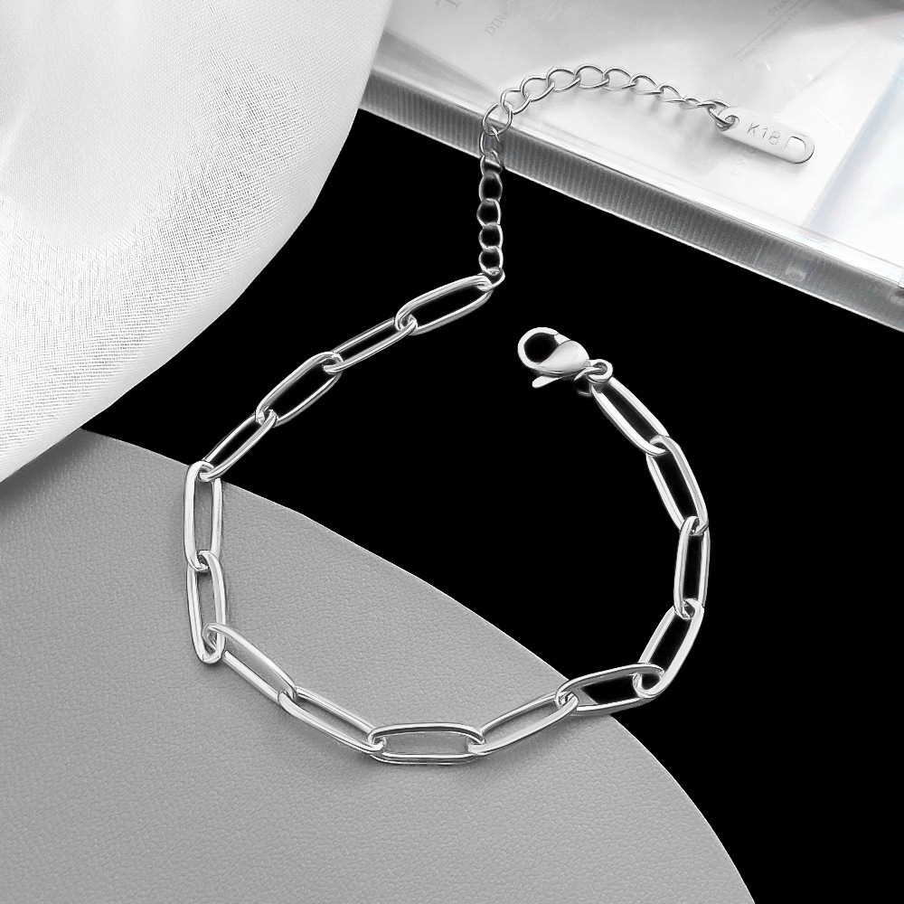 สร้อยข้อมือสแตนเลส ลายโซ่คลิป 316 Minimal สร้อยข้อมือโซ่ มีสายปรับ DIYสําหรับสร้อยคอ สร้อยข้อมือ ของขวัญวันเกิด
