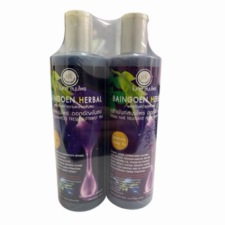 แชมพูสมุนไพร+ทรีทเม้นท์สมุนไพร ดอกอัญชันสด BAINGOEN HERBAL