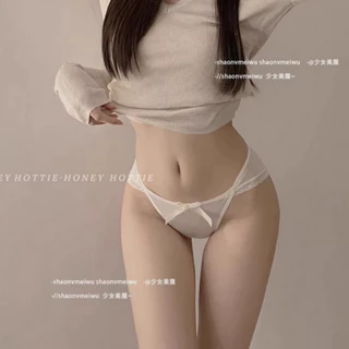 ดีไซน์ตัดข้างสูง💥 ไซส์ M-XL กางเกงในผู้หญิงลูกไม้ ผ้าไหมเอวต่ำ ซับในฝ้าย ผ้าตาข่ายเซ็กซี่ สวมใส่สบาย