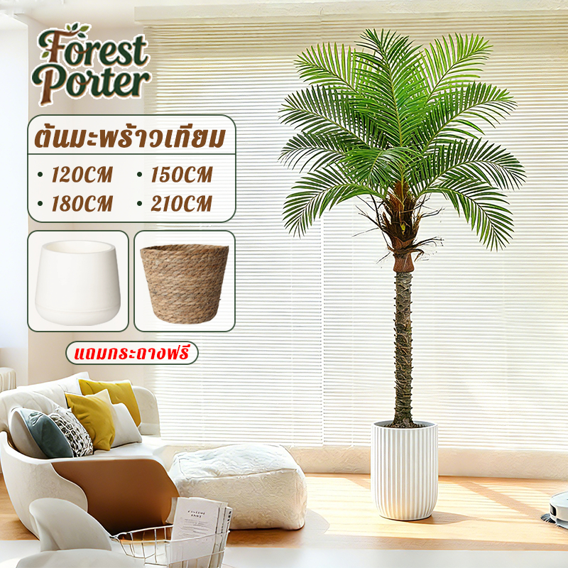 ✨ใช้ก่อน ชำระเงินหลัง🌴ต้นมะพร้าวเทียม120/150/180/210CM รุ่นอัพเกรด ก้านหนา ต้นไม้ปลอมใหญ่ ต้นไม้ปลอม