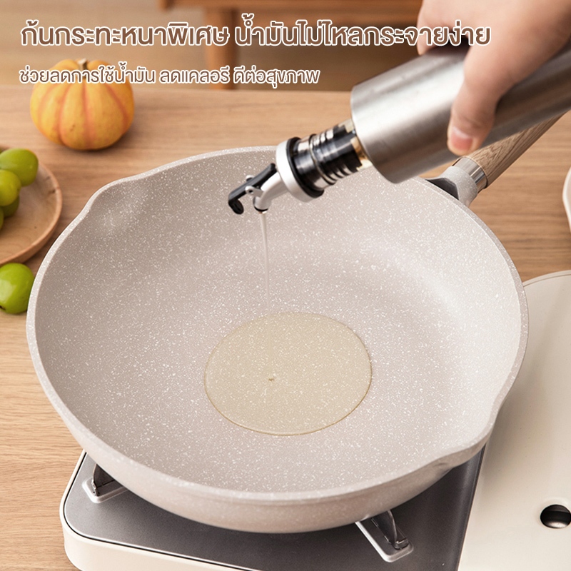 CAMEL กระทะเคลือบสารกันติด 24 นิ้ว ทนทานไม่ติดกระทะลึก ใช้ได้ทุกเตา กระจายความร้อนสม่ำเสมอ - รูปที่ 4