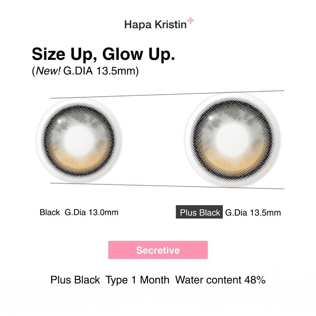 HapaKristin คอนแทคเลนส์ รายเดือน รุ่น Secretive Kristin (GDIA13.5) สี Black (2pcs/box) มีค่าสายตา Contact Lens ราคา ถูกที่สุด ดีลบีเคเค แกลเลอรีภาพที่ 8