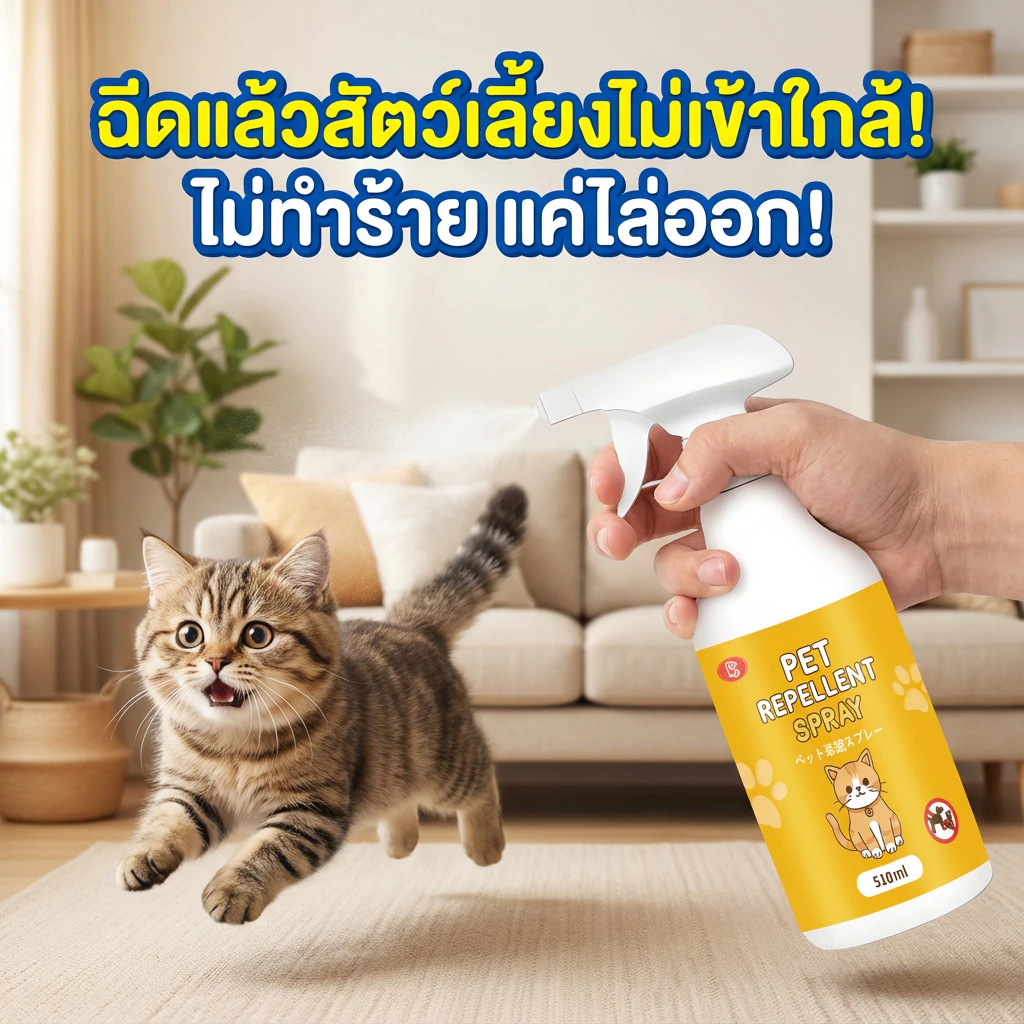ไล่แมวแรง! สเปรย์ไล่แมว ไล่แมว ยาไล่แมว ไล่หมา ป้องกันสัตว์เลี้ยงฉี่ผิดที่ ปลอดภัย ไร้สารพิษ!