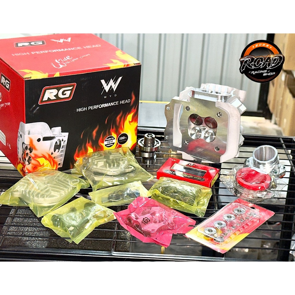 ฝาสูบ4วาล์วRgเวฟ125ใบวาล์ว18/21 ฝา4วาล์วลูก56-59 ช่องพอทCNC ใส่เวฟ125S-R-iบังลม-msx-125Led