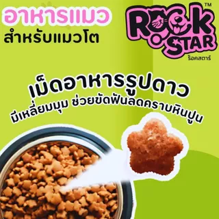 Rockstar อาหารแมว ร็อคสตาร์ สูตรไม่เค็ม No Sodium Added บำรุงขนและผิวหนัง ขนาด 10kg สำหรับแมวโตทุกสายพันธุ์