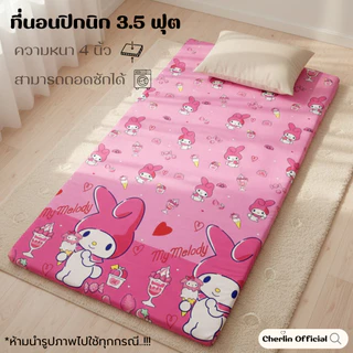 ที่นอนปิคนิคขนาด3.5ฟุต ความหนา 3-4นิ้ว ถอดซักได้ เนื้อผ้าคอตแท้สีไม่ตก เคลือบกันยุบ