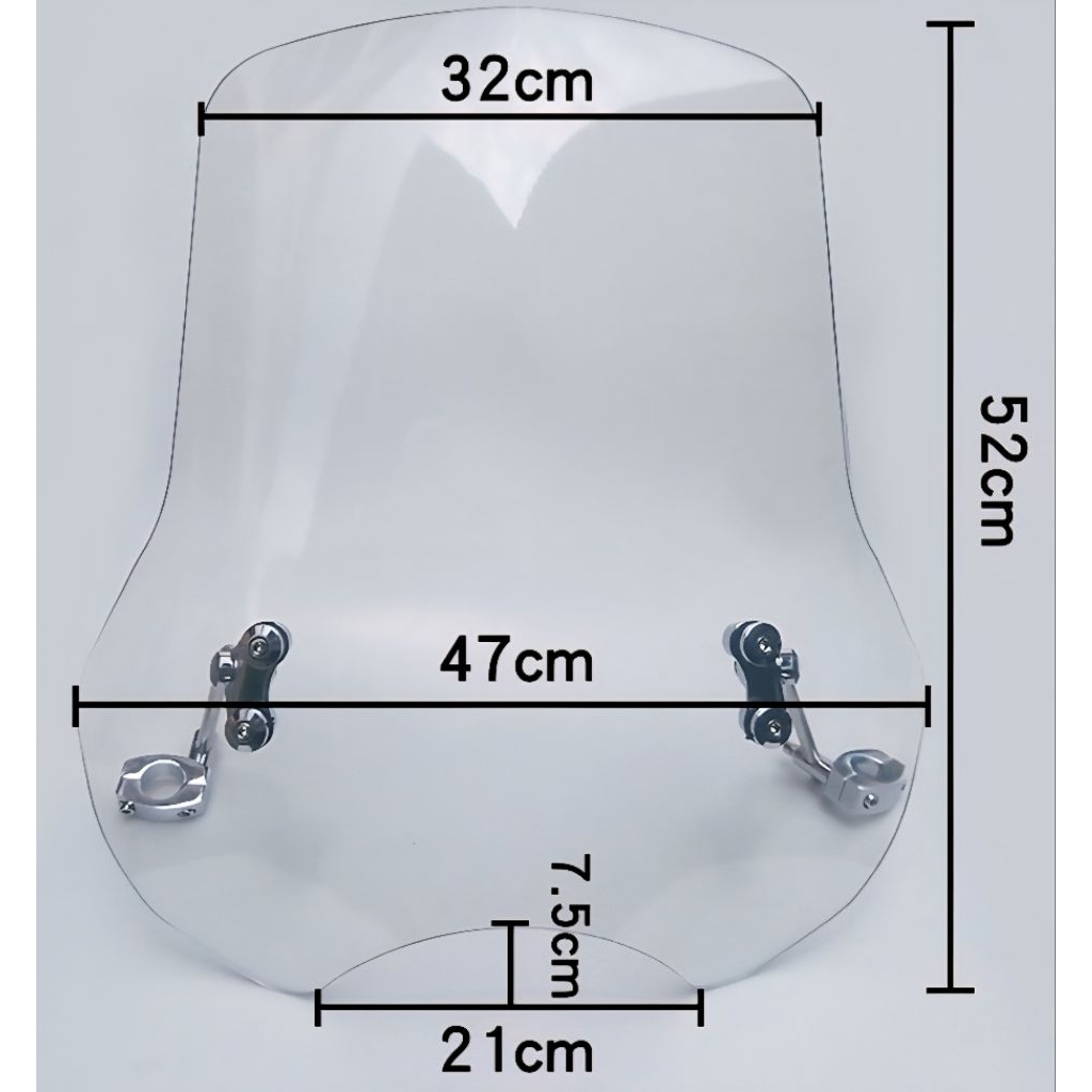 [พร้อมส่ง] ชิลด์หน้าทรงสูง Triumph Royal Enfield Rebel และรุ่นอื่นๆไฟทรงกลม 6-8 นิ้ว ขาเหล็กแข็งแรง [WS-01]